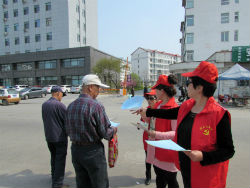 党员志愿者爱国卫生月发放宣传单