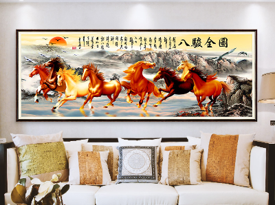 钻石画 满钻 八骏图