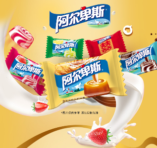 阿尔卑斯牛奶混合硬糖(约250颗)散袋装1kg(源味、草莓、甜橙、葡萄、特浓)