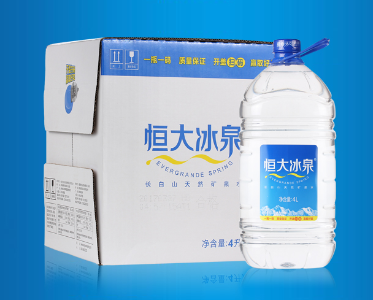 恒大冰泉 长白山天然弱碱性矿泉水 4L4桶 整箱装