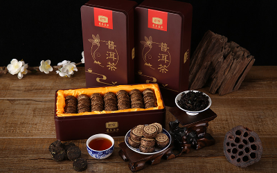 糯米香普洱茶 云南陈年普洱熟小沱茶 君享茶叶买1送1共500克
