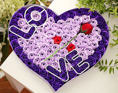 99朵love紫色玫瑰花香皂花礼盒